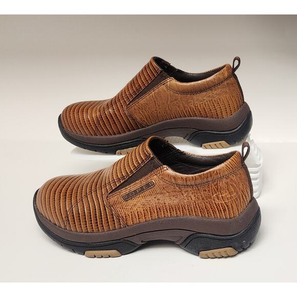 Roper Women's Performance Slip On Size Brown Teju Lizard Leather Loafer US 6 - Picture 1 of 9